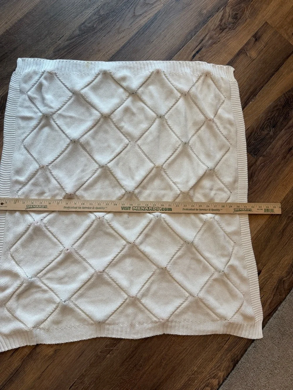 White Pom Pom Knit Baby Blanket made in India